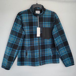 Craft + Flow Flannel Long Sleeve Shirt Checkered Blue/Black Size Medium